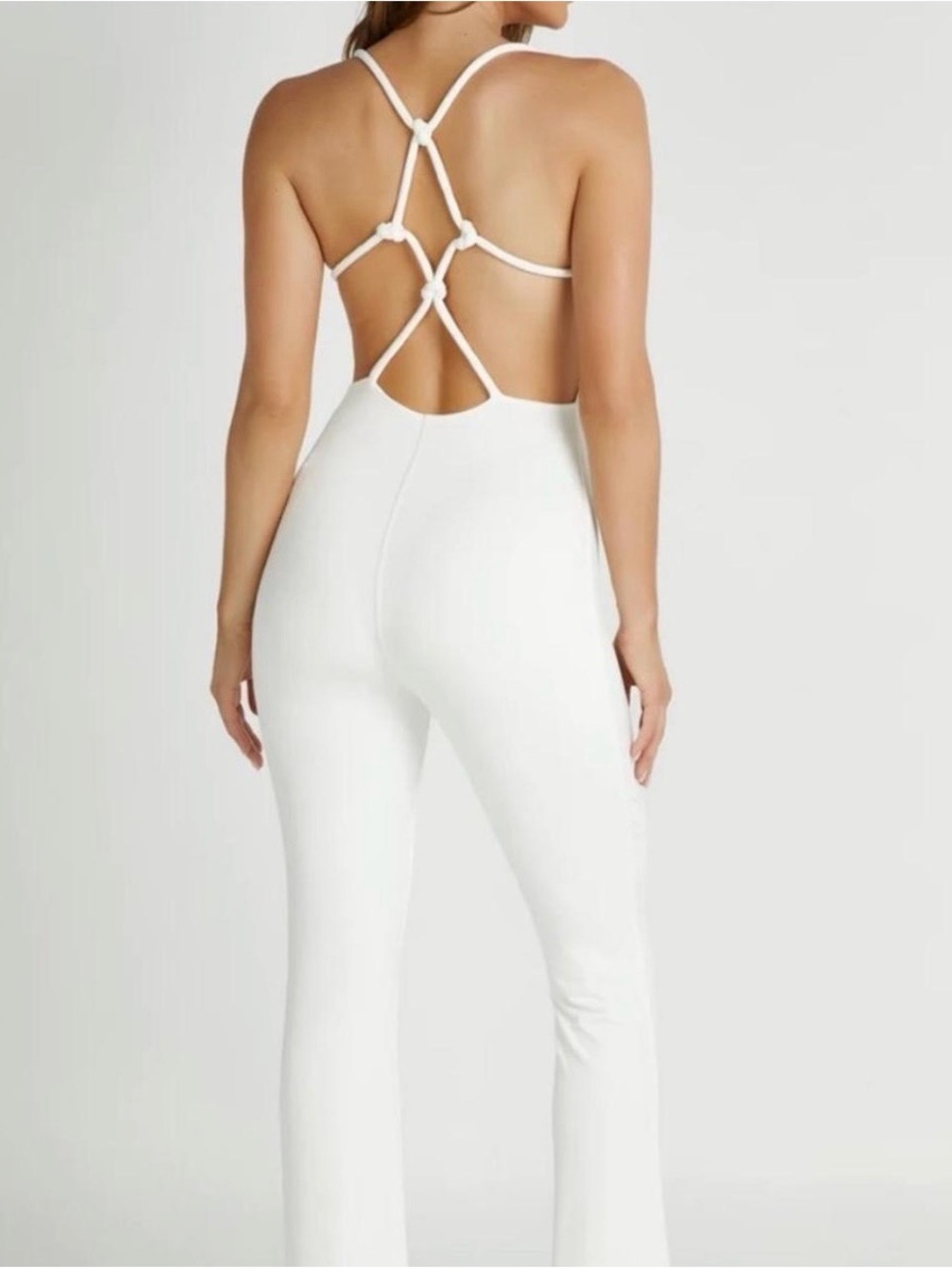 Meshki Brinley Slinky Jersey Jumpsuit White